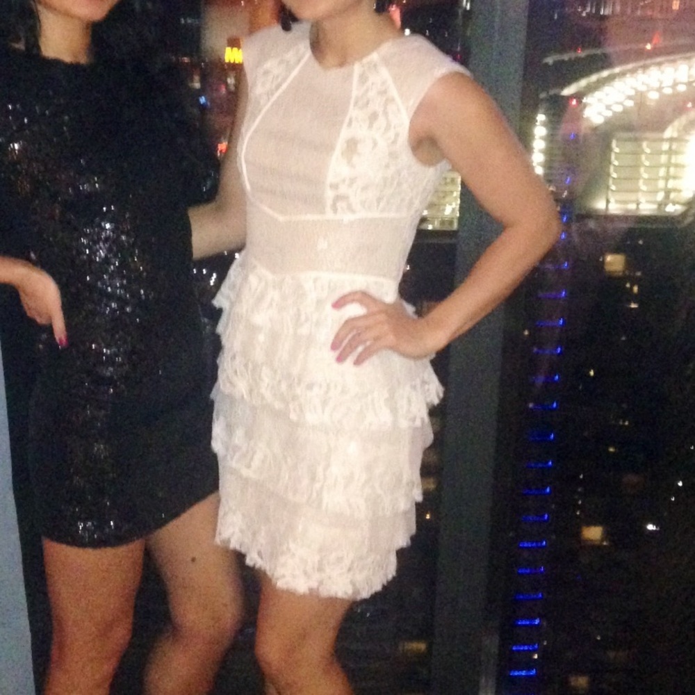 BCBGMAXAZRIA lace blocked dress  | party dress - Picture 3 of 4